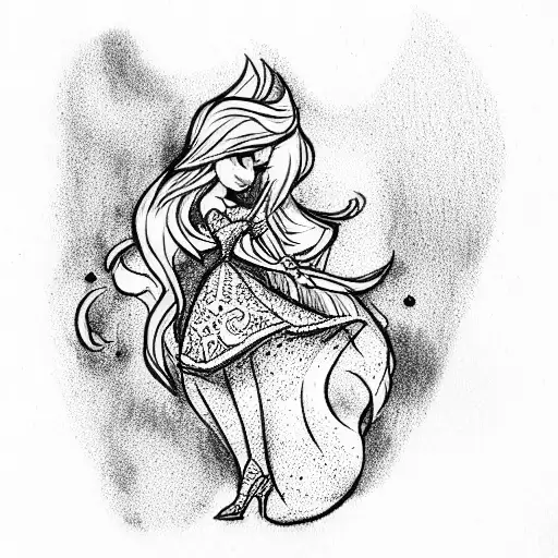 Cinderella  tattoo design idea