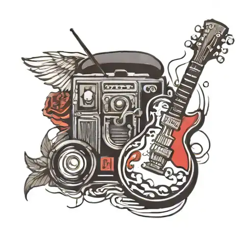 Music rock n roll tattoo design idea