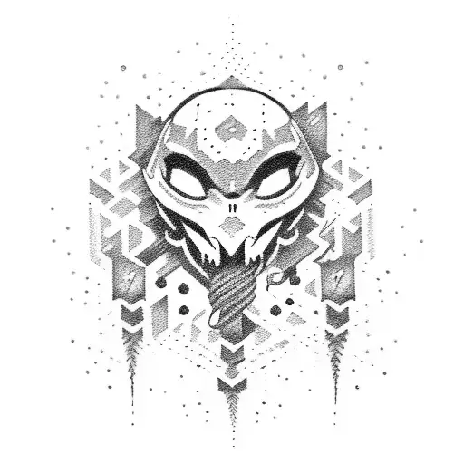 Dotwork Git Gud Tattoo Idea - BlackInk AI