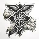 black flat cross on a hill tattoo design idea