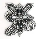 black flat cross on a hill tattoo design idea