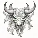 Buffalo skull tattoo design idea