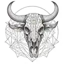 Buffalo skull tattoo design idea