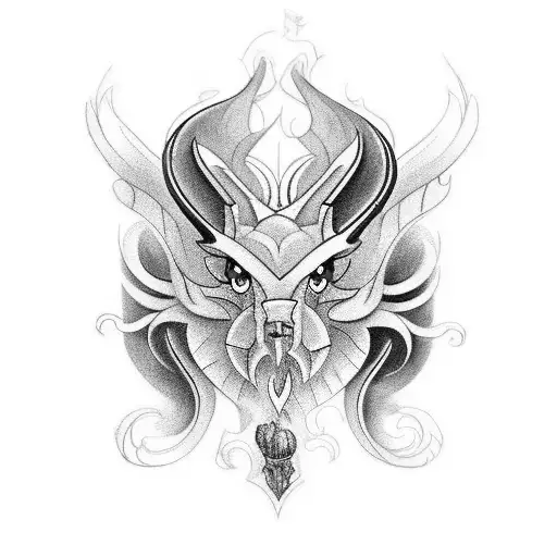 Craft a tattoo showcasing a hybrid creature inspired by both Greek and biblical mythologies tattoo design idea