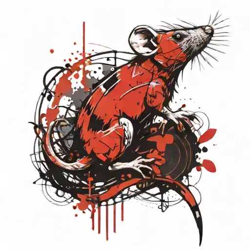 Tattoo of a rat symbolizing resourcefulness and intelligence, with a sci-fi twist tattoo design idea