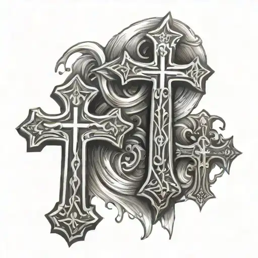 The three crosses jesus cross tattoo design idea