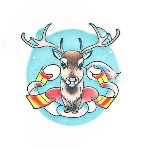 Reindeer  tattoo design idea