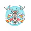 Reindeer  tattoo design idea