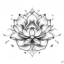 Lotus Flower with Snake tattoo design idea