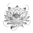 Lotus Flower with Snake tattoo design idea