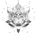 Lotus Flower with Snake tattoo design idea