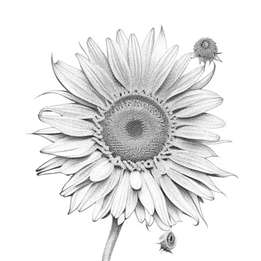 gerberas y girasoles tattoo design idea