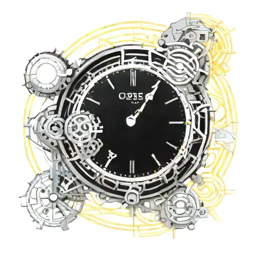 biomechanic birth clock tattoo design idea