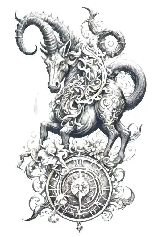 Capricorn  Sagittarius combined tattoo design idea