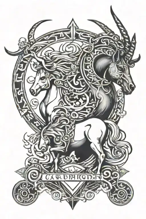 Capricorn  Sagittarius combined  tattoo design idea