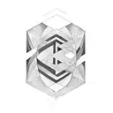 A geometric tattoo design incorporating the initials of the father and son, initials are CCC tattoo design idea