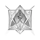 A geometric tattoo design incorporating the initials of the father and son, initials are CCC tattoo design idea