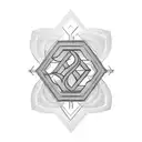 A geometric tattoo design incorporating the initials of the father and son, initials are CCC tattoo design idea