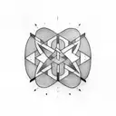 A geometric tattoo design incorporating the initials of the father and son, initials are CCC tattoo design idea