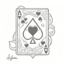 ace of spades and 10 of hearts playing card tattoo design idea