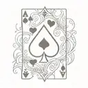 ace of spades and 10 of hearts playing card tattoo design idea