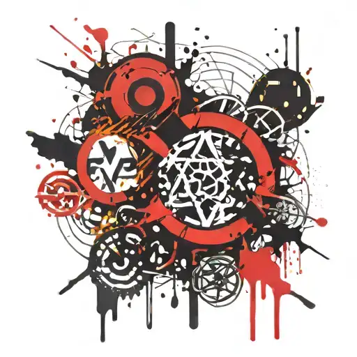 omega symbol with crazy design tattoo design idea