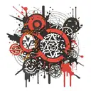 omega symbol with crazy design tattoo design idea