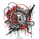 omega symbol with crazy design tattoo design idea