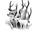 bambi with snowflake  tattoo design idea