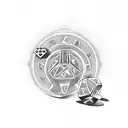 Fortuna with the number "4", dice, cards, scarabs, and other luck symbols tattoo design idea