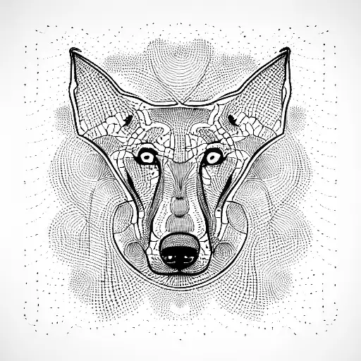 doberman spiral vector lines tattoo design idea