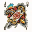 A10 thunderbolt poker card deck tattoo design idea
