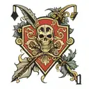 A10 thunderbolt poker card deck tattoo design idea