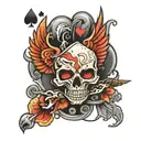 A10 thunderbolt poker card deck tattoo design idea