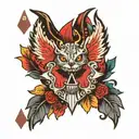 A10 thunderbolt poker card deck tattoo design idea