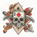 A10 plane poker card tattoo design idea