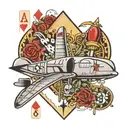 A10 plane poker card tattoo design idea