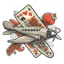 A10 plane poker card tattoo design idea