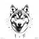 husky red tattoo design idea
