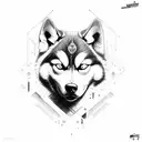 husky red tattoo design idea