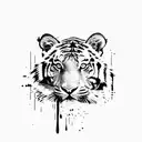 tiger jumping out and scratching with paw and scratch marks  tattoo design idea