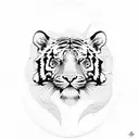 tiger jumping out and scratching with paw and scratch marks  tattoo design idea