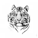 tiger jumping out and scratching with paw and scratch marks  tattoo design idea