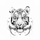 tiger jumping out and scratching  tattoo design idea