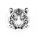 tiger jumping out and scratching  tattoo design idea