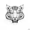 tiger jumping out and scratching  tattoo design idea