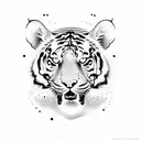 tiger jumping out and scratching  tattoo design idea