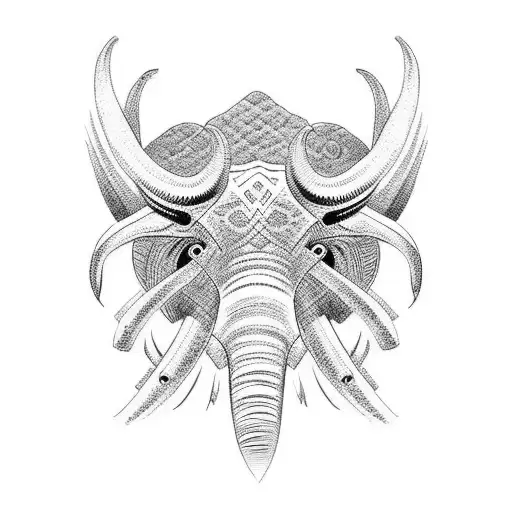 mammoth tattoo design idea