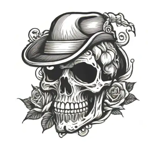 mafia skull tattoo design idea