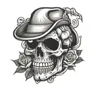 mafia skull tattoo design idea